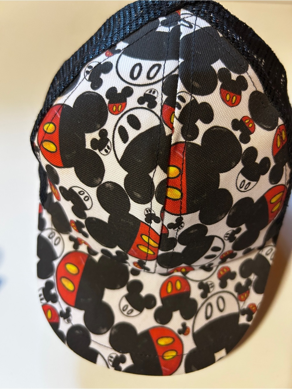 Toddler Black & Red Mickey Mouse  Print Baseball Cap - Fun Cartoon Design